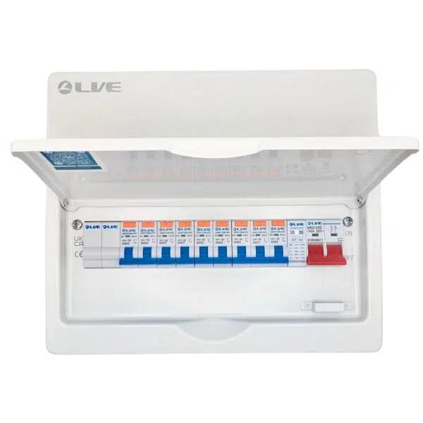 Live Electrical 11 Way SPD Metal Consumer Unit Kit c/w 9 RCBOs