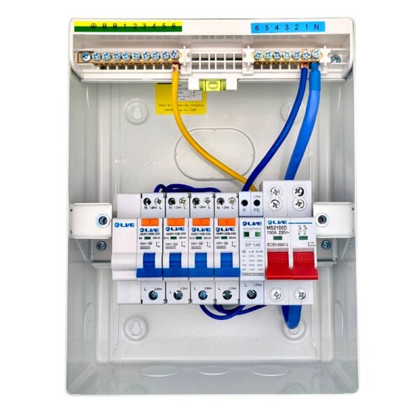 Live Electrical 5 Way SPD Metal Consumer Unit Kit with 4 RCBOs