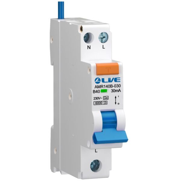 Live Electrical AMR140B-030 40A RCBO with 30mA Type A earth leakage protection and bi-directional functionality for solar and domestic use