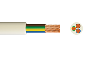 3 Core 1.5mm Round Flexible PVC Cable 3183Y - 1m