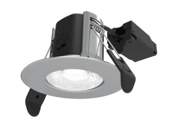 ALL LED AFD05/F/PC/CCT ALL LED Atom Polished Chrome Fixed 5W IP65 CCT Selectable Dimmable LED Fire Rated Downlight