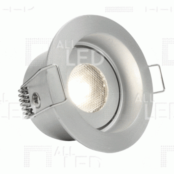 ALL LED AMKR044AL/30 ALL LED Vector IP44 Matte Brushed Aluminium LED Adjustable Spotlight - 3W 350mA 3000K Warm White