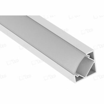 ALL LED APA002/WH 2m 45˚ Angled Profile with Diffuser RAL9016 Painted Finish 1