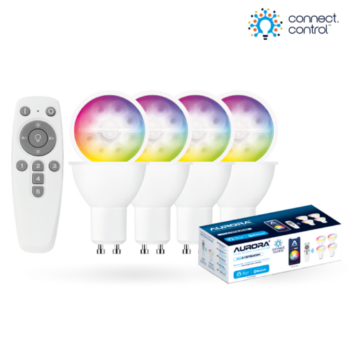 AURORA AU-A1BTGUCWK AONE™ x4 RGBCX GU10 Lamp Starter Kit 1