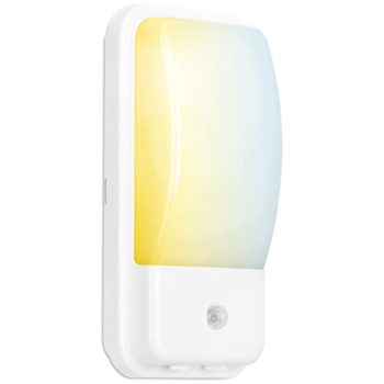 AURORA AU-BH10PIRCSW Aurora UTILITEX™ CS 10W PIR IP65 Security Bulkhead White - CCT 3000K/4000K/6500K