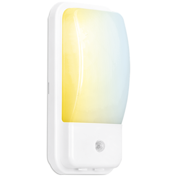 AURORA AU-BH10PIRCSW Aurora UTILITEX™ CS 10W PIR IP65 Security Bulkhead White - CCT 3000K/4000K/6500K