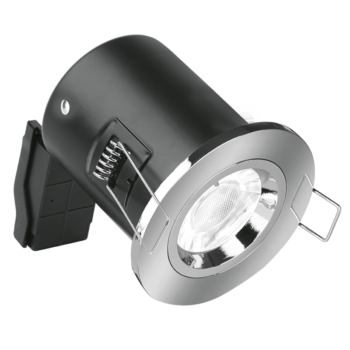 AURORA EN-FD101PC Aurora EFD™ GU10 Fixed Lock Ring Aluminium Fire Rated Downlight – Polished Chrome