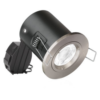 AURORA EN-FD101SN Aurora EFD™ GU10 Fixed Lock Ring Aluminium Fire Rated Downlight - Satin Nickel