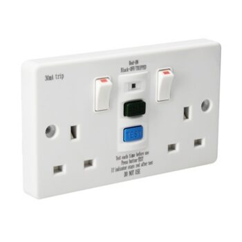 Axiom WRCDSSK2 Axiom RCD Twin Switched Socket with Two Earth Terminals - 13A
