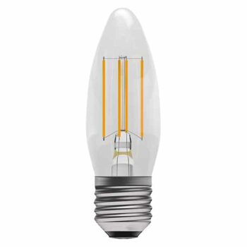 Bell 05308 4W Clear Filament Candle Dimmable LED Bulb 2700K Warm White ES/E27