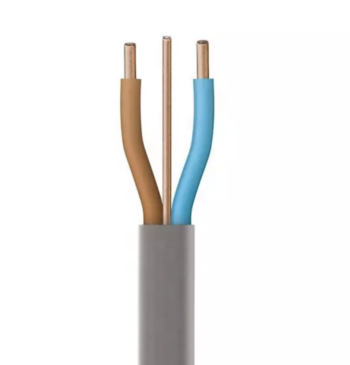 6242Y Grey 2.5mm Twin & Earth Cable (6242YH2.5/1), BS 6004:2012-compliant, BASEC-approved, solid copper conductors, harmonised wiring colours, available per meter.