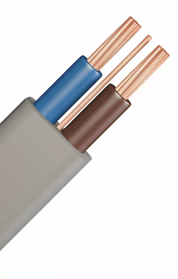6242Y Grey 6mm Twin & Earth Cable (6242YH6.0/1), BS 6004:2012-compliant, BASEC-approved, stranded live and neutral conductors, solid 2.5mm CPC, harmonised wiring colours, available per meter.