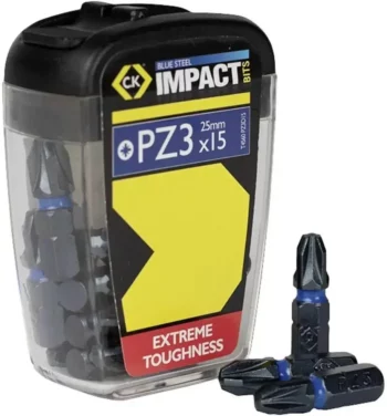 C.K Tools T4560 PZ3D15 Blue Steel Screwdriver Bit 25mm PZ3 - 15 Pk
