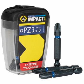 C.K Tools T4560 PZ3LD10 Blue Steel Screwdriver Bit 50mm PZ3 - 10 Pk