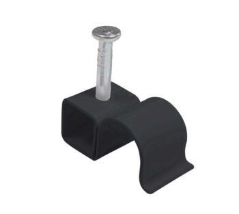 Round Metal Cable Clips 8.75mm Black - Pack of 100