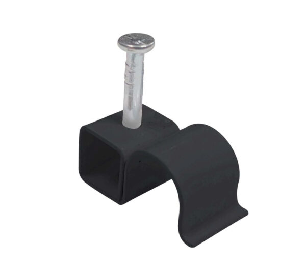Round Metal Cable Clips 8.75mm Black - Pack of 100