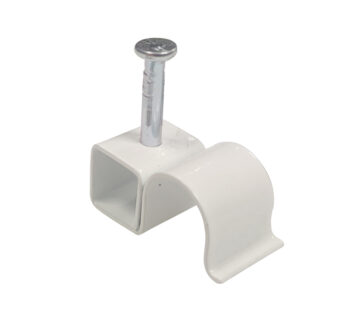 Round Metal Cable Clips 8.75mm White - Pack of 100