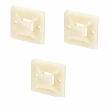CTC AB20N-FIX Adhesive Natural Cable Tie Bases With Fixing Hole 20mm x 20mm - Pack of 100 2