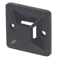 CTC AB28B-FIX Adhesive Black Cable Tie Bases With Fixing Hole 28mmx28mm - Pack of 100 2