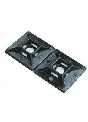 CTC AB28B-FIX Adhesive Black Cable Tie Bases With Fixing Hole 28mmx28mm - Pack of 100 1