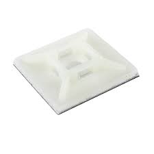 CTC AB28N-FIX Adhesive Natural Cable Tie Bases With Fixing Hole 28mmx28mm - Pack of 100 1