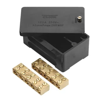 Click Scolmore WA228 Click Black 100A 2 Pole 5x35mm2 Link Box