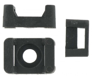 Cobra CT/CR/B Plastic Black Cable Tie Cradles 78mm - Pack of 100 2