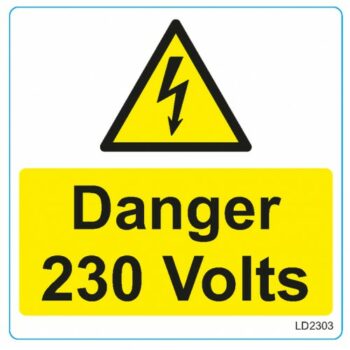 Cobra SL/D230/7575/25 Cobra Cable Warning Labels - Danger 230V 75x75 mm - 25 Per Roll