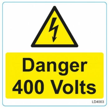 Cobra SL/D400/7575/25 Cobra Cable Warning Labels - Danger 400V 75x75 mm - 25 Per Roll