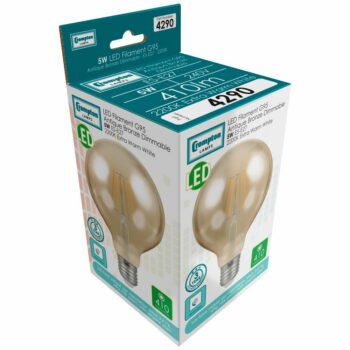 Crompton 4290 Crompton LED Globe Filament Antique Dimmable 5W 2200K 2