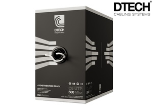 DTECH CA-49420 DTech CAT6 Solid Copper Cable 8 Core U/UTP Unscreened LSOH HDBT 305m - White