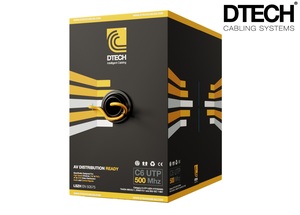 DTECH CA-49490 DTech CAT6 Solid Copper Cable 8 Core U/UTP Unscreened LSOH HDBT 305m - Orange