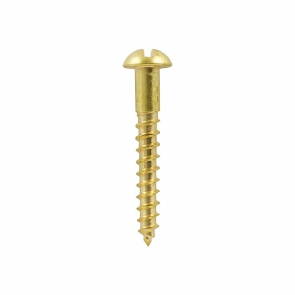 Deligo BR06100 Slot Round Brass Woodscrew 6 x 1"