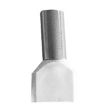 Deligo CED0.5 Deligo 0.5 x 8 mm Double Cord End Terminal - White
