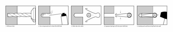 Deligo FDC68B Deligo Heavy Duty 6-9mm Knock-In Metal Clips Black 2