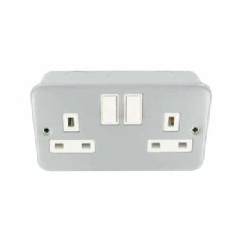 Deligo MCSS2DP Metal Clad Double Pole 2 Gang Socket