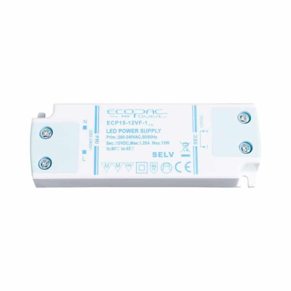 ECOPAC ECP15-24VF-1 EcoPac 24V 15W Constant Voltage Low Profile LED Driver 1