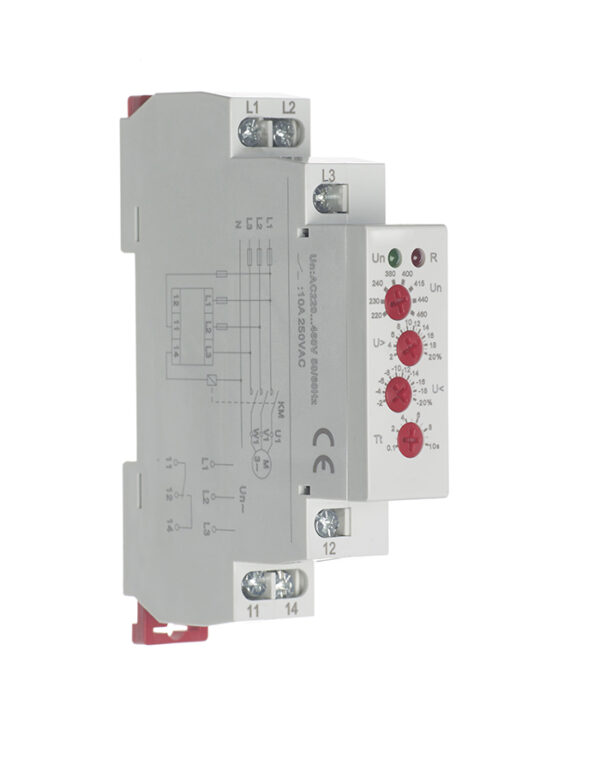 Europa ECPF05 Europa Phase Failure Relay - 10A 220-460V AC Adjustable Phase Loss / Sequence Under and Over Voltage