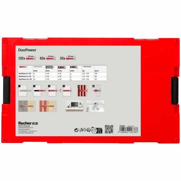 Fischer 536161 Fischer DuoPower Fix Trainer Universal Plugs Kit 536161- 210 Pcs 3