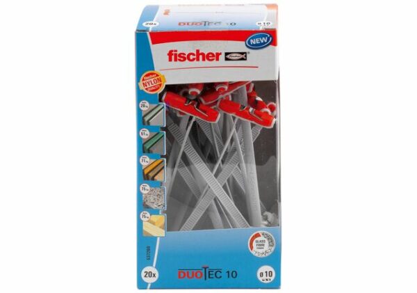 Fischer 537260 Fischer DuoTec 10 Nylon Toggle Plug 537260 - 10x55mm - Pack of 20 3