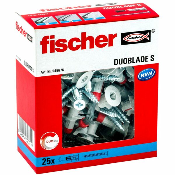 Fischer 545676 Fischer DuoBlade S Plasterboard Fixing 545676 - 6x44mm Wall Plug - Pack of 25 2