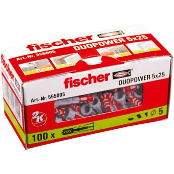 Fischer 555005 Fischer DuoPower Universal Plug 555005 - 5x25mm - Pack of 100 2