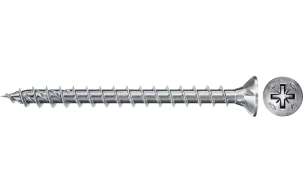 Fischer 670183 fischer PowerFast FPF II CZF 4.0x16 BC Countersunk Head PZ Cross Drive Full Thread Blue Zinc Plated - Pack of 200 1