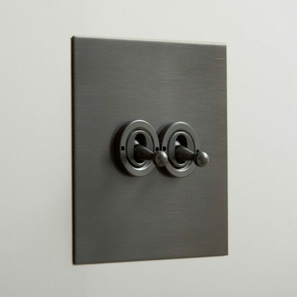 Forbes & Lomax 2GTW/BMA Forbes & Lomax 2GTW/BMA 2 Gang 2 Way Dolly Switch - Antique Bronze Plate