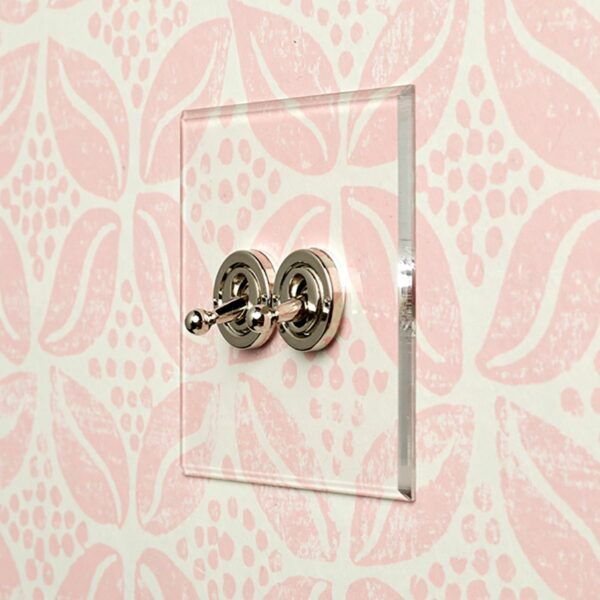 Forbes & Lomax 2GTW/N Forbes & Lomax 2GTW/N 2 Gang 2 Way Dolly Switch - Invisible Plate with Nickel