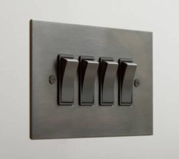 Forbes & Lomax R4GTWM/BMA Forbes & Lomax R4GTWM/BMA 4 Gang 2 Way Rocker Switch - Antique Bronze 1