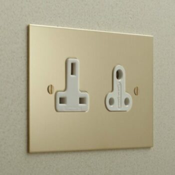 Forbes & Lomax SS13/SS5/U Forbes & Lomax SS13/SS5/U 13 Amp & 5 Amp 2 Gang Socket - Unlacquered Brass
