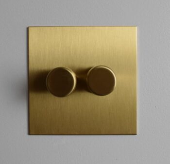 Forbes & Lomax X2GTE250/QBB Forbes & Lomax X2GTE250/QBB 2 Gang Rotary Dimmer - Brushed Brass