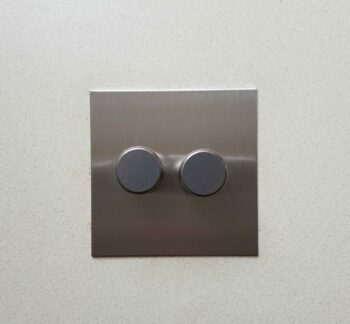 Forbes & Lomax X2GTE250/SS Forbes & Lomax X2GTE250/SS 2 Gang Rotary Dimmer - Stainless Steel