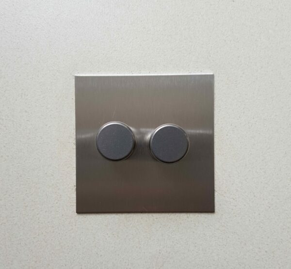 Forbes & Lomax X2GTE250/SS Forbes & Lomax X2GTE250/SS 2 Gang Rotary Dimmer - Stainless Steel